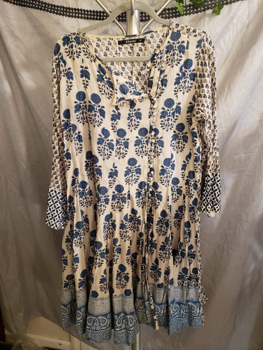 Khaadi Lightweight Summer Dress 3/4 Sleeve, Extravagant Faux Pear Button Detail